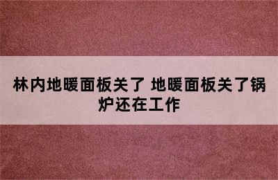 林内地暖面板关了 地暖面板关了锅炉还在工作